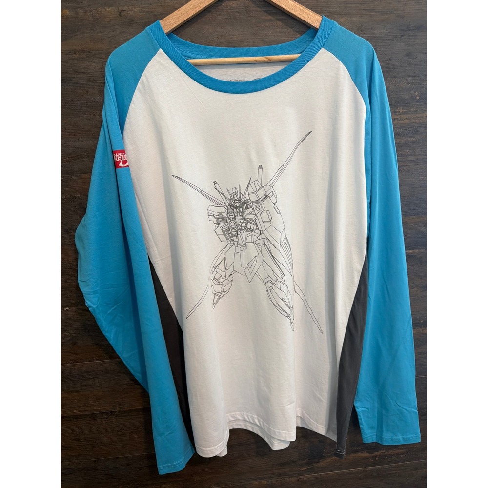 Gundam Seed Loot Crate Exclusive Raglan Long Sleeve Shirt Mens 3XL Blue White
